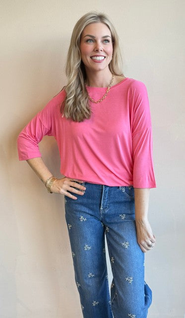 Cropped Sleeve Soft Tee