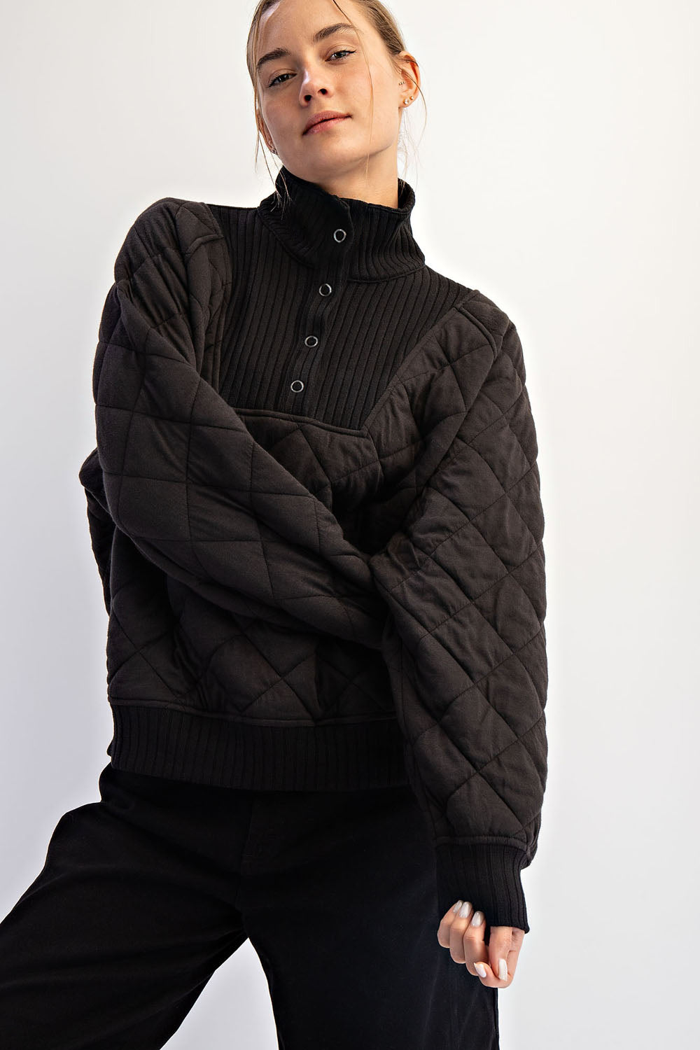 Rae Quilted Snap Pullover